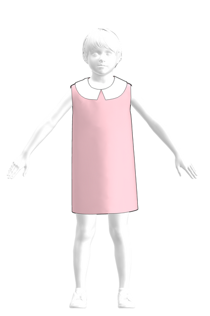 Abito bambina 3-8 anni con colletti