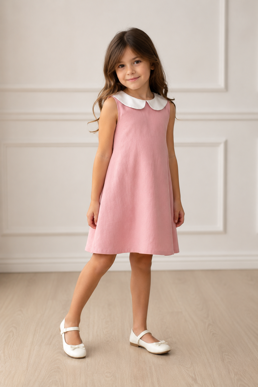 Abito bambina 3-8 anni con colletti