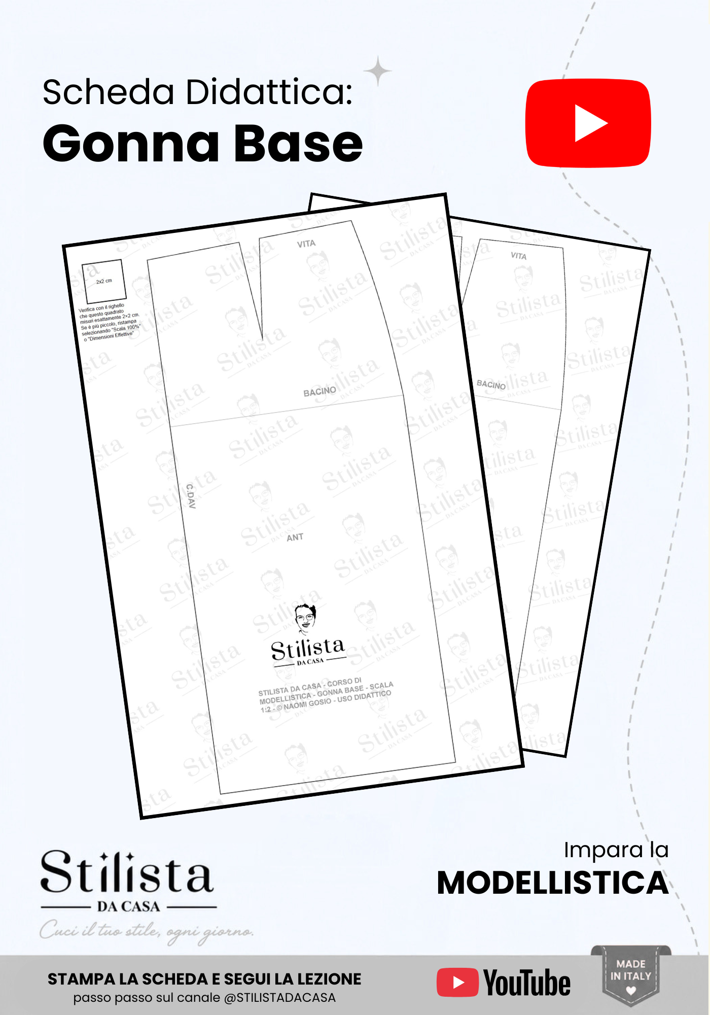 Scheda Didattica per CORSO: Gonna Base (Scala 1:2)