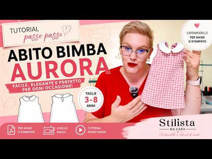 Abito bambina 3-8 anni con colletti